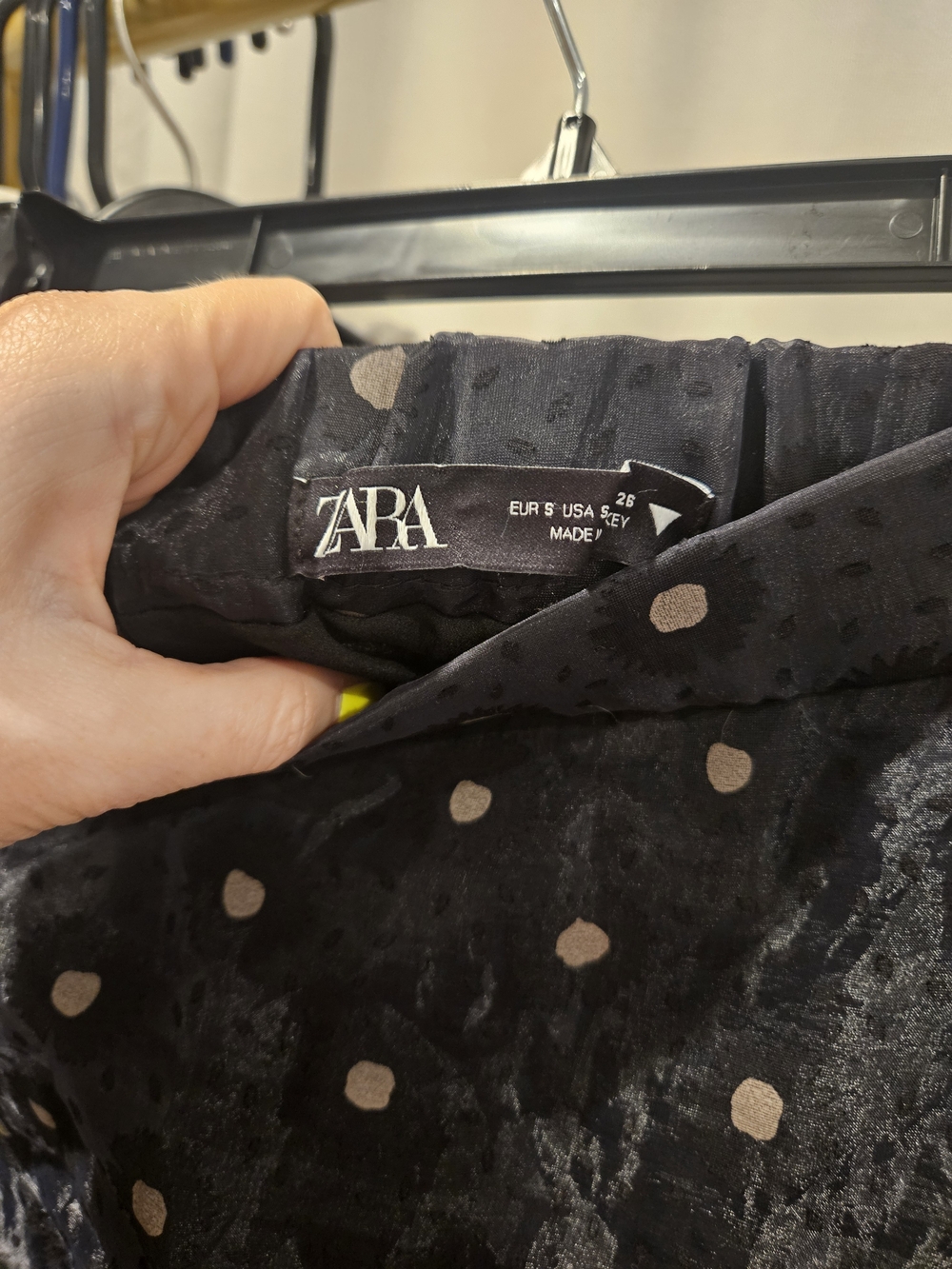 Zara Black Polka Dot Tiered A-Line Skirt - Picture 3 of 5